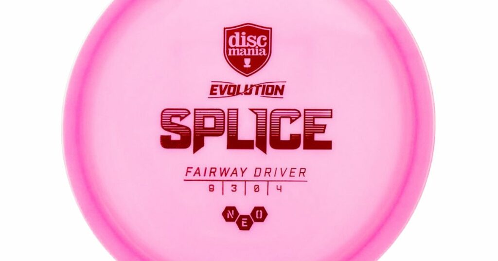 A pink Discmania Splice disc golf driver