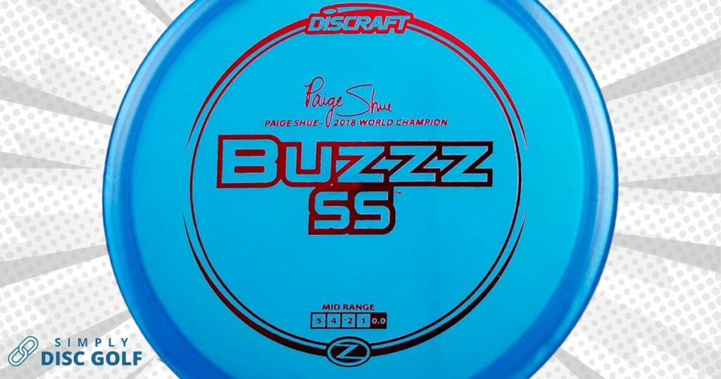 A blue Buzzz SS disc golf midrange