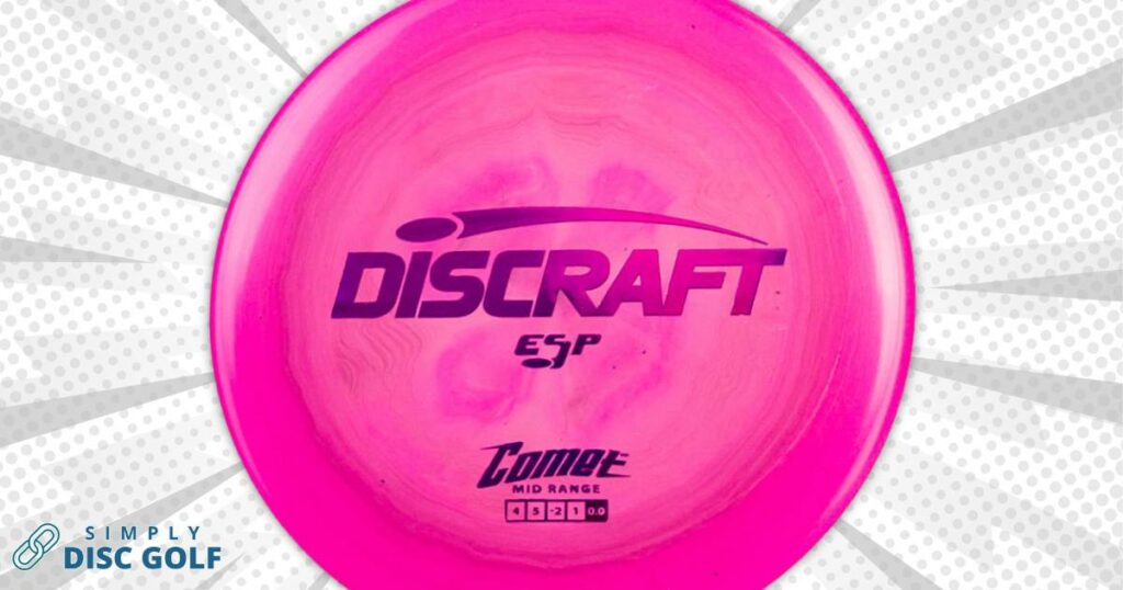 A pink colored Discraft Comet disc
